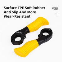 ESLNF MTB Bicycle Bar Ends Ergonomic Mini Thumb Grips 22.2mm Pegangan Setang Sepeda Gunung Nylon Penutup Setang Bagian Dalam Suku Cadang Bersepeda