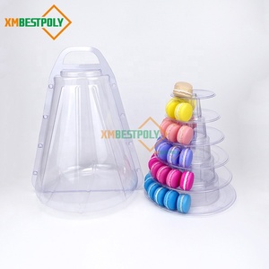 Bán buôn 4 6 10 tầng tháp <span class=keywords><strong>Macaron</strong></span> đứng kệ trưng bày bằng nhựa với hộp đựng rõ ràng cho tiệc cưới - Product Image 5