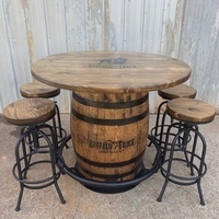 Table Ronde Industrielle en Bois Massif pour Bar, Taille Personnalisée, Prix de Gros