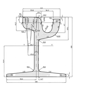 U75v rãnh thép đường sắt kênh đường sắt cho xe điện đô thị 59r2 ri59n 60r2 ri60n tram đường sắt - Product Image 1