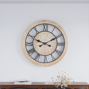 Posimia phong cách cổ gió sắt gỗ Đồng hồ treo tường mộc mạc thiết kế cổ điển - Product Image 3