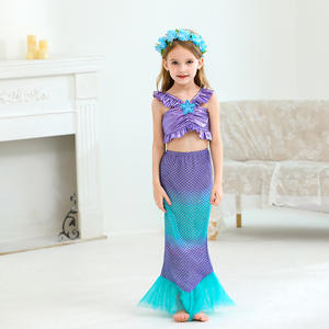 Disfraces de actuación escénica de primavera y verano para niñas, vestido de princesa sirena con cola, disfraz de Anime para niños - Product Image 3