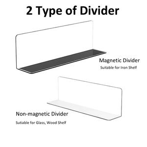 Séparateur en plastique réglable en forme de L pour réfrigérateur, présentoir pour étagère en verre et en bois - Product Image 2