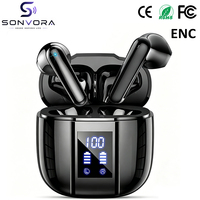 Audífonos Inalámbricos Semi-in-ear OEM I50 Mini con Cancelación de Ruido ENC, Controlador Grande de 13 mm con Bajos Profundos, Audífonos con Pantalla LED de Energía