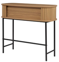 Offre Spéciale entrée de couloir du milieu du siècle moderne arrondie portes coulissantes en bambou massif Table console en bois avec pied en fer