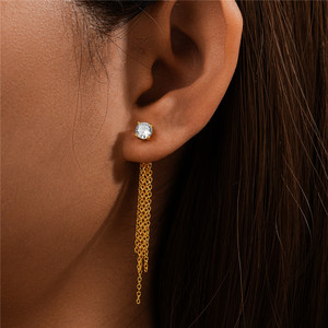CANNER Pendientes Largos de Plata 925 con Borlas y Cadena, Chapados en Oro de 18K, para Mujer y Niña, Ideales para Fiestas - Product Image 6
