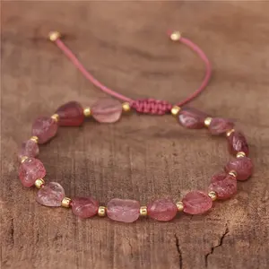 Simple Bohemia Smooth Raw Natural Stone Amazonite Beads Bracelets Tibetan Adjustable Gemstone Bracelet Women Jewelry Dropship