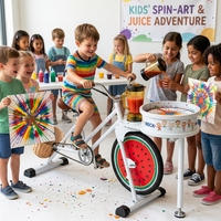 Bicicleta de Pedales para Niños EXI con Máquina de Burbujas, Naranja, de Una Velocidad, para Fiestas, Equipo de Diversión, Smoothie Giratorio