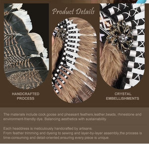 ティンモア TS106 ハロウィン インディアン フェザーヘッドドレス 男女兼用 大人用 コスチュームパーティー パフォーマンス カーニバル パレード ドレスアップ バール用 - Product Image 6