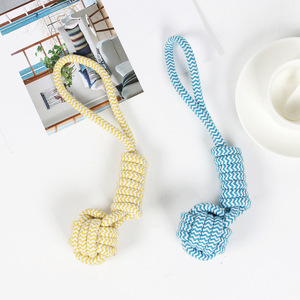 Jouet à mâcher interactif pour chien en corde de coton, balle à mâcher pour nettoyage des dents, taille moyenne, jouets à mâcher pour animaux de compagnie - Product Image 1