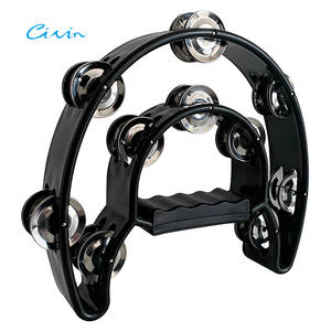 <span class=keywords><strong>Tambourin</strong></span> <span class=keywords><strong>Demi</strong></span>-<span class=keywords><strong>Lune</strong></span> à Double Rangée avec Clochettes Métalliques, Percussion à Main pour Enfants, Adultes et Soirées KTV - Product Image 1