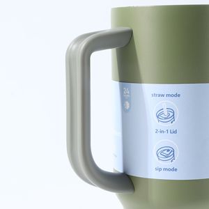 Taza de Viaje DD3932 de 40 oz, Doble Pared, Acero Inoxidable, Aislada <span class=keywords><strong>al</strong></span> Vacío, con Tapa y Asa Antiderrames para Café y Uso en el Auto - Product Image 4