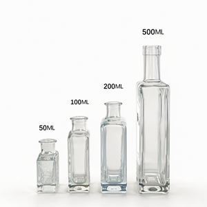 Bouteille en verre plate pour whisky, liqueur, <span class=keywords><strong>rhum</strong></span>, spiritueux, avec bouchon, 50 ml, 100 ml, 200 ml, 500 ml, pour dégustation, échantillon, <span class=keywords><strong>cadeau</strong></span> - Product Image 6