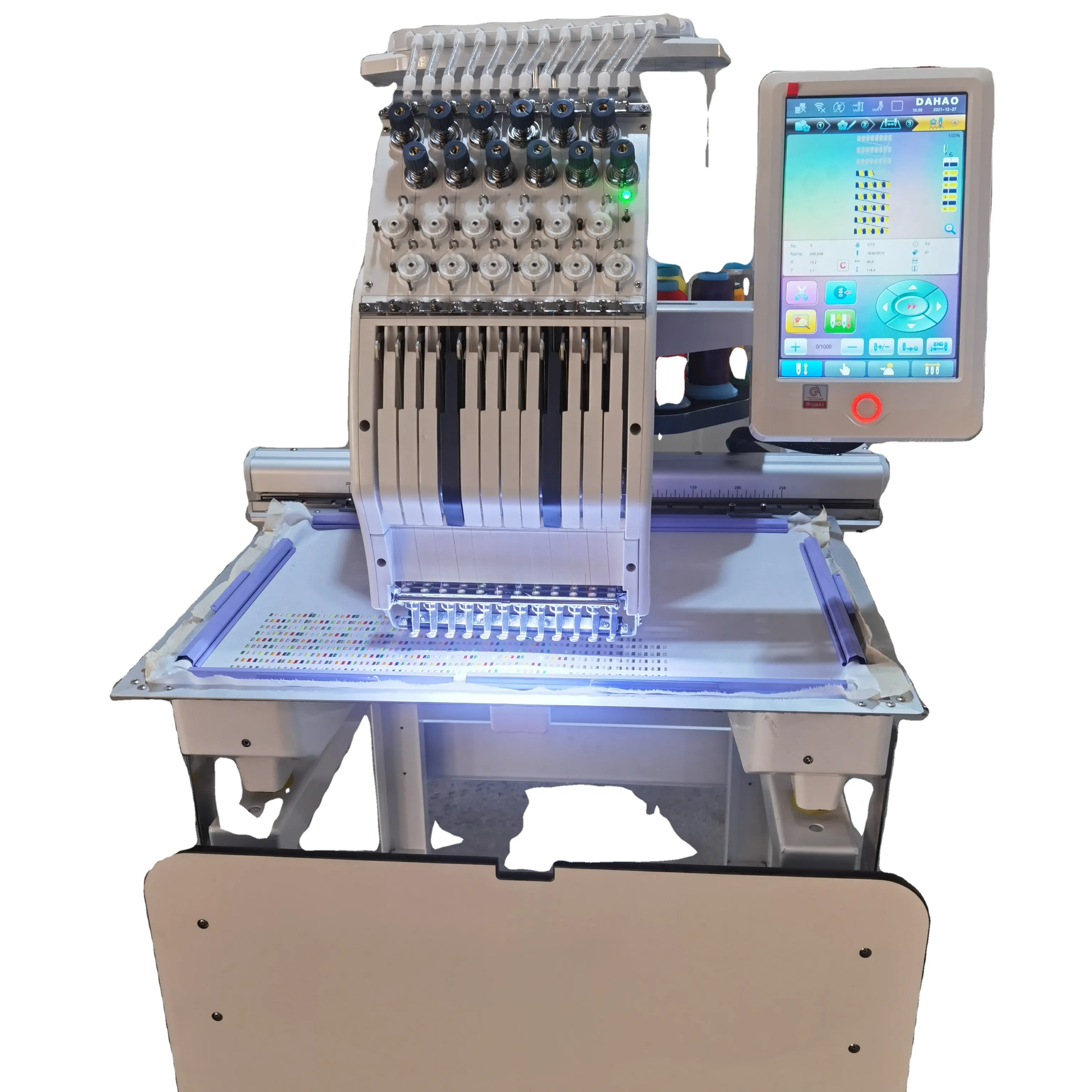 New Type YS-1201 single head 12 needles DAHAO new A15 Computerized embroidery machine