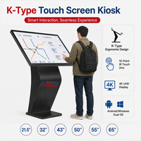 Kiosque d'information en forme de K pour la consultation des itinéraires et des transferts dans les gares de métro, écran tactile 50 pouces