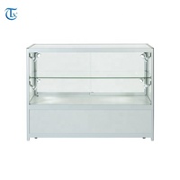 Verre trempé avec cadre en aluminium pour téléphone portable, vitrine de vitrine avec lumières led