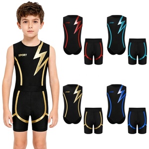 Tenue de gymnastique métallique pour garçons de 6 à 14 ans, justaucorps avec short, pour entraînements et compétitions, fabricants de vêtements sur mesure - Product Image 1