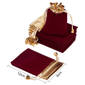 Bolsa de Regalo para Joyería Pequeña con Cordón y Borde Dorado con Logotipo Personalizado - Product Image 4