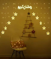 Lumière de porte LED Yi Wu Factory 14LINES 3M STAR Moon avec contrôleur et connecteur à motif arabe 220V - Blanc chaud Ramadan Écologique