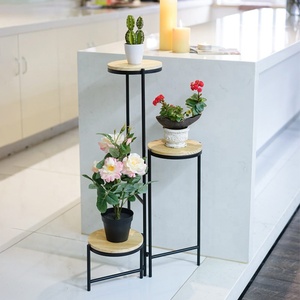Soportes <span class=keywords><strong>para</strong></span> plantas, conjunto <span class=keywords><strong>de</strong></span> soportes <span class=keywords><strong>de</strong></span> <span class=keywords><strong>madera</strong></span> <span class=keywords><strong>para</strong></span> <span class=keywords><strong>colgar</strong></span> plantas, decoración del hogar, 3 niveles, soporte <span class=keywords><strong>de</strong></span> exhibición <span class=keywords><strong>de</strong></span> flores <span class=keywords><strong>de</strong></span> Metal y acero - Product Image 2