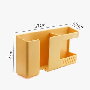 2 in 1 <b>Wall</b>-mounted Mobile Phone Remote Control Storage <b>Box</b> Multifunctional Punch-free Storage Rack <b>Wall</b> Debris Storage Holders - Product Image 6