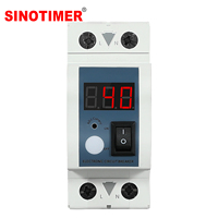 Protecteur de surtension/sous-tension monophasé SINOTIMER, 40A/63A 230V AC, réinitialisation automatique ultra-mince de 27mm