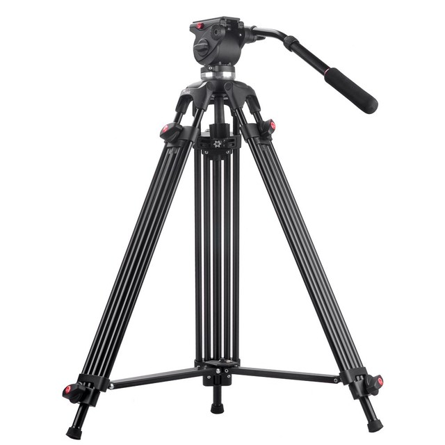 JIEYANG JY0508 Professional Multitube Tripod Stand Fluid Head for DSLR and Video Camera Box Packaging