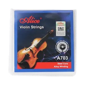 Alice A703 Professional Stainless Steel Alloy Wound Silver Steel Violin Strings 4 pieces E A D G for 4/4 3/4 1/2 1/4 1/8