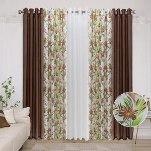 Cortinas opacas de protección solar naranja de 8 piezas, cortinas de microfibra, ropa de cama con estampado de plantas, cortinas flaxoides textiles, <span class=keywords><strong>en</strong></span> stock - Product Image 2