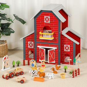 Juguetes de granja de simulación de madera para niños, juego de simulación de rol, casa de granja creativa de dos pisos, juguete educativo para niños - Product Image 3