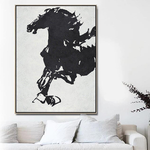 100% dipinto a mano decorazioni per la casa astratto minimalista soggiorno Wall Art in bianco e nero <span class=keywords><strong>dipinti</strong></span> <span class=keywords><strong>ad</strong></span> <span class=keywords><strong>olio</strong></span> su tela <span class=keywords><strong>cavalli</strong></span> - Product Image 6