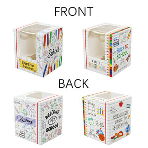 Cajas de Papel <span class=keywords><strong>para</strong></span> Cupcakes con Ventana, Hechas con Materiales Reciclados, <span class=keywords><strong>para</strong></span> Regalos de Fiesta de Regreso a Clases, Contenedores Individuales <span class=keywords><strong>para</strong></span> Cupcakes, Reciclables - Product Image 1