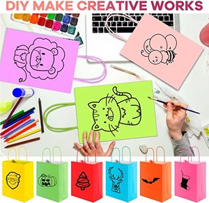 36Pcs <b>Paper</b> Party Bags 12 Colors Candy Gift Bags with Handles Colored <b>Paper</b> Bags for Kids Party Birthday Wedding - Product Image 5
