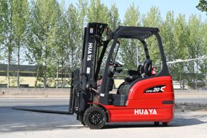 Chariot élévateur électrique HUAYA 3 roues 1 1.5 2 3 tonnes Performance fiable haute qualité tout terrain chariot élévateur chinois CE ISO à vendre - Product Image 4