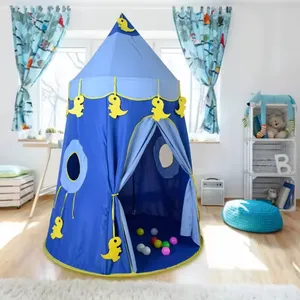 Seamind tenda mainan anak-anak, desain baru dapat dilipat Pop Up biru untuk dalam dan luar ruangan