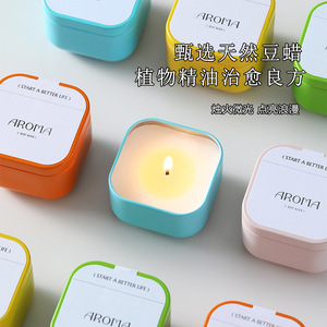 Yuhuan Scented Candle Tin Can 70g Soy Wax Low Temperature No Smoke For Home Decor Gift - Product Image 4