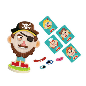 आकर्षक लकड़ी के चुंबकीय DIY के लिए समुद्री डाकू खिलौना बच्चे बच्चों 3 + - Product Image 1