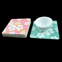 Sous-verres en ardoise personnalisés avec logo imprimé, écologiques, durables, carrés, imperméables, pour café, thé, bière