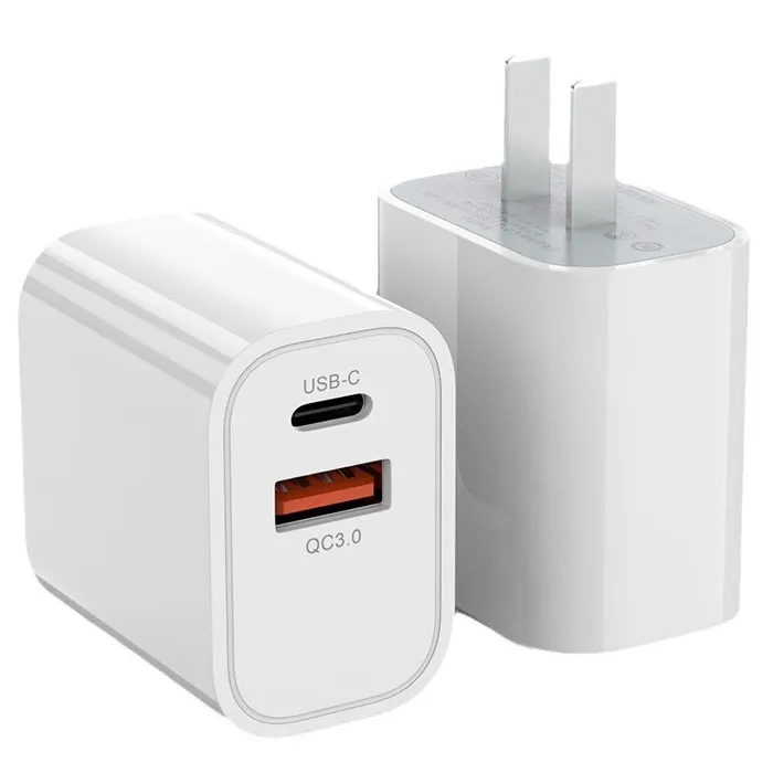 Abd Plug PD 20W QC 3.0 + USB-C adaptörü 3C belgelendirme 2 port hızlı şarj cep telefonu adaptörü