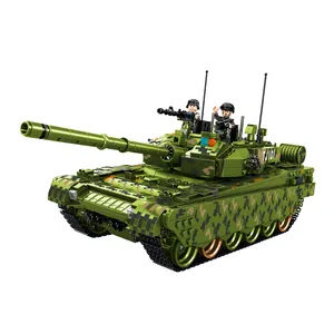 Panlos积木632002军事系列99型主战坦克组装益智玩具