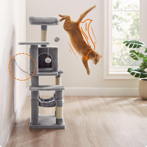 Torre para Gatos con Hamaca, Árbol para Gatos de Madera de Varios Niveles con <span class=keywords><strong>4</strong></span> Postes para Rascar y 2 Plataformas - Product Image 6