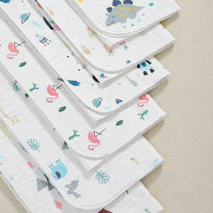 Tapis à langer en <span class=keywords><strong>coton</strong></span> 70*100CM pour bébé, matelas à langer réutilisable et imperméable pour bébé - Product Image 2