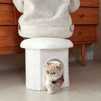 Coussin pour chat en mousse polaire, pliable, multifonctionnel, rond, pour toutes les saisons, couleur personnalisable