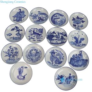 RZKT52 Series Chinoiserie Floral Bleu et Blanc Porcelaine Faite à la Main Assiettes de Haute Qualité 5 pouces pour <span class=keywords><strong>Cadeau</strong></span> de Noël Graduation - Product Image 2