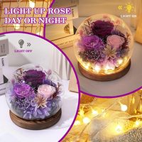 Rose éternelle préservée sous cloche en verre - Conservez les fleurs pendant 3 à 5 ans - Cadeaux pour la fête des mères, la Saint-Valentin, les anniversaires pour femmes