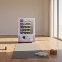 Distributeur automatique de chocolat, de sachets de thé, de collations et de boissons avec code QR, acceptant les paiements par carte de crédit et pièces, pour usage intérieur