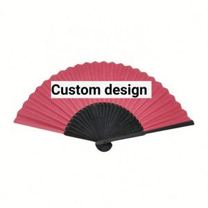 Customizable 21cm Natural Bamboo Folding Paper Fan with Painted Flower Style Business <b>Gift</b> Bamboo Crafts - Product Image 3
