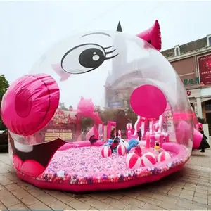 Winkelcentrum Roze Opblaasbare Bubble Huis Met Miljoenen Oceaan Bal Zwembaden, Hotel Promotie Entertainment Apparatuur