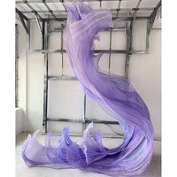 Fleurs géantes en organza de soie faites à la main sur mesure pour la décoration de scène de mariage et d'événements HQ0008 pour décorations de fête