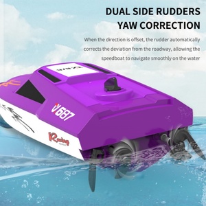 SJY-TX687/688 Barco de Carreras RC 2.4G, Resistente al Agua, con Alarma de Batería Baja, 8km/h de Alta Velocidad, Listo para Usar, Control Remoto de 50m, Juguete de Verano - Product Image 2